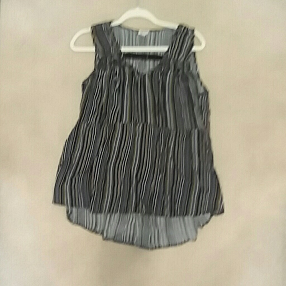 2x black multi colored striped tank top
